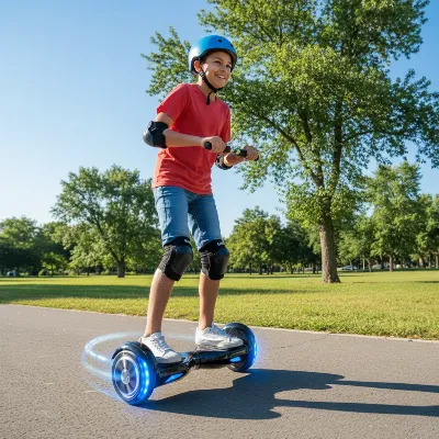A person enjoying a ride on a budget-friendly hoverboard, showcasing its accessibility.